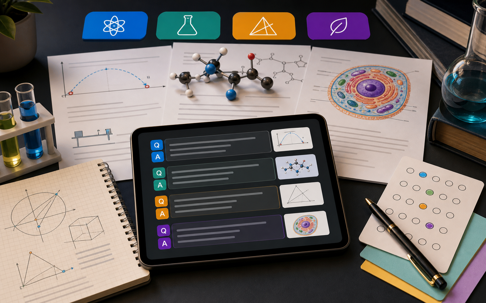Q&A Pairs: Physics, Chemistry, Math & Biology