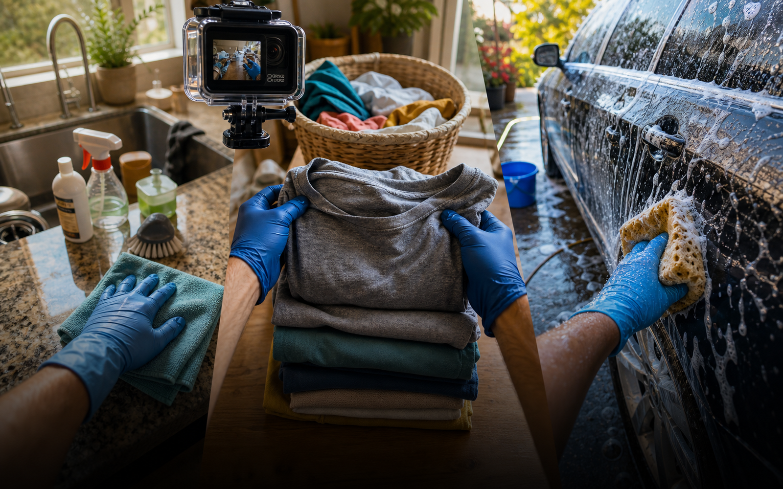 Egocentric Video: Cleaning, Laundry & Car Wash